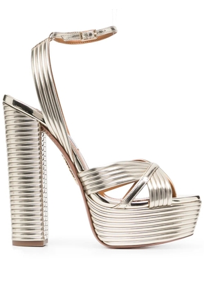 Aquazzura Sundance 140mm platform sandals - Gold
