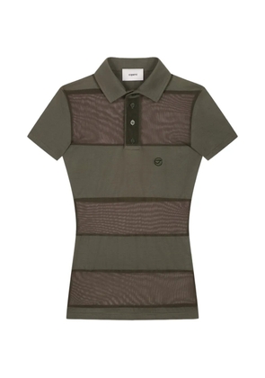 Coperni sheer striped button polo shirt - Green