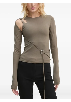 HELIOT EMIL cut-out detail long-sleeve top - Green