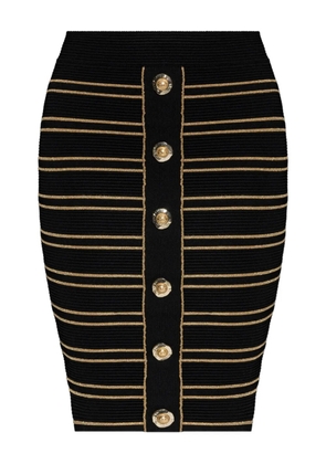 Balmain striped pencil skirt - Black