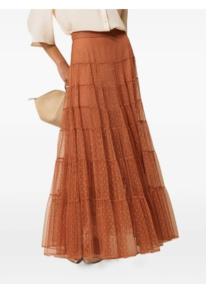 TWINSET tiered tulle skirt - Brown