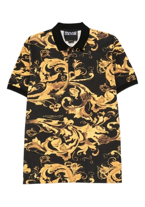 Versace Jeans Couture Porcelain Barocco-print polo shirt - Black