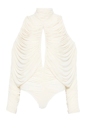 FRANCESCO MURANO ruched keyhole bodysuit - White
