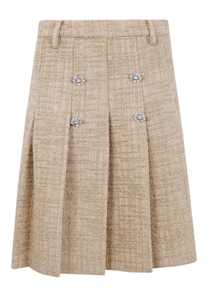 Nº21 embellished pleated skirt - Neutrals