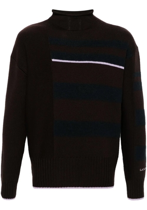 Lanvin striped mock-neck jumper - Brown