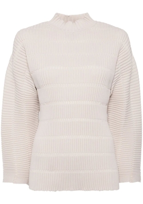 Pleats Please Issey Miyake Jiggly jumper - Neutrals