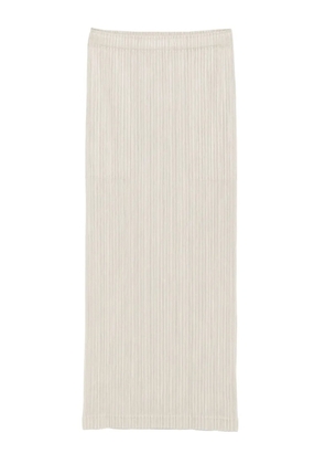 Pleats Please Issey Miyake pleated straight skirt - Neutrals