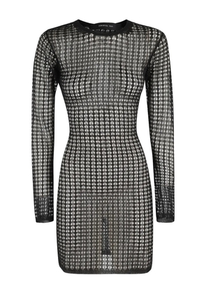 Federica Tosi open-knit long-sleeve dress - Black