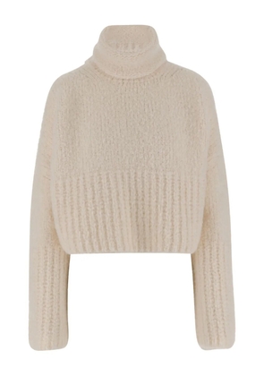 SA SU PHI ribbed turtleneck sweater - White