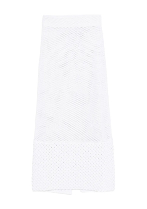 Brandon Maxwell net stitch pearl trim skirt - White