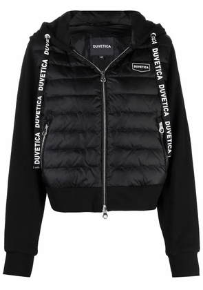 Duvetica Bolsena panelled hooded puffer jacket - Black