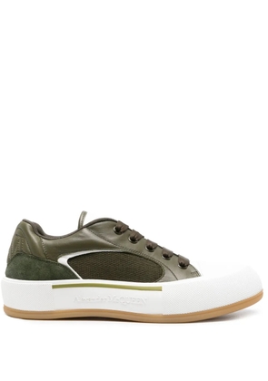 Alexander McQueen Deck Plimsoll leather sneakers - Green