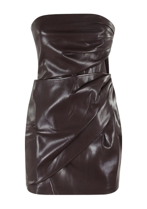THE ANDAMANE draped mini dress - Brown