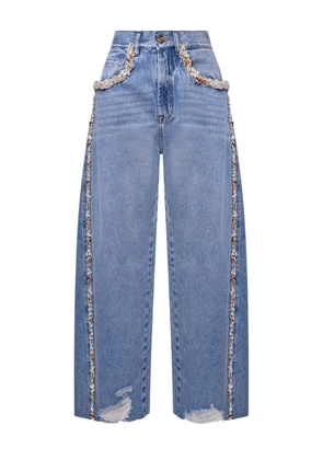 PatBO Camila Coelho beaded jeans - Blue
