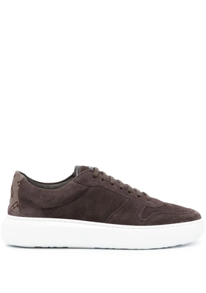 Herno monogram-pattern suede sneakers - Brown