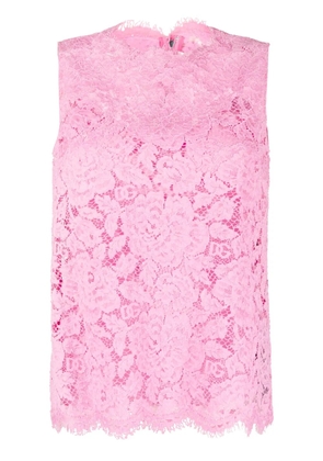Dolce & Gabbana floral lace sleeveless top - Pink