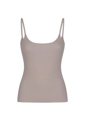 Courrèges ribbed logo-detail top - Pink