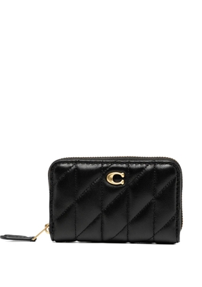 Coach quilted pillow zip around cardholder - Black