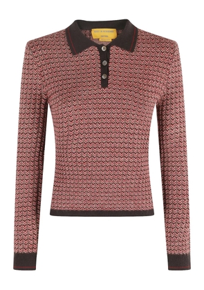 Guest In Residence patterned polo top - Red