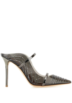 Malone Souliers 100mm Maureen embellished leather mules - Grey