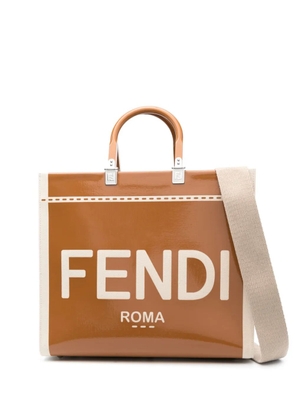 FENDI logo-print tote bag - Brown