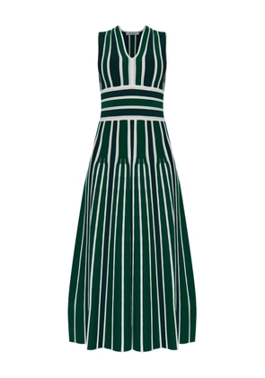 Max Mara Tallone striped A-line dress - Green