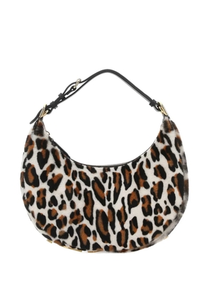 FENDI small Fendigraphy leopard-print shoulder bag - White