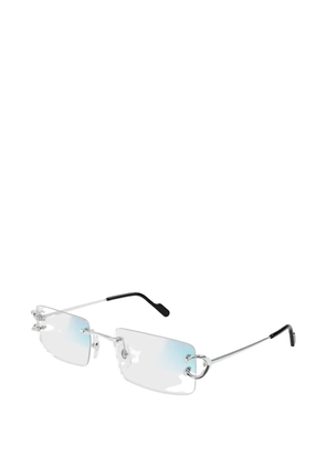 Cartier Eyewear C-motif rectangle-frame sunglasses - Silver