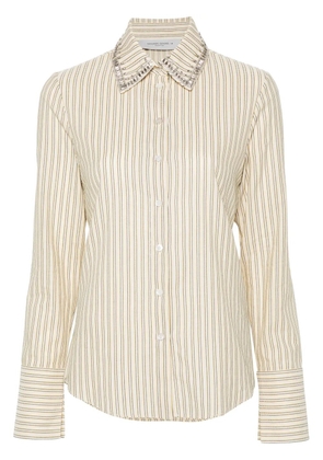 Golden Goose crystal-embellished striped shirt - Neutrals