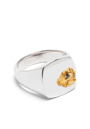 Tom Wood Mined Black Diamond sterling silver ring