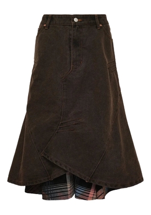Andersson Bell layered flare midi skirt - Brown