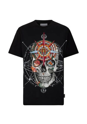 Philipp Plein rose skull stones T-shirt - Black