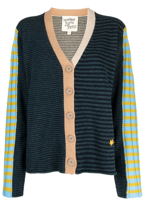 YANYAN KNITS logo-embroidered V-neck cardigan - Multicolour