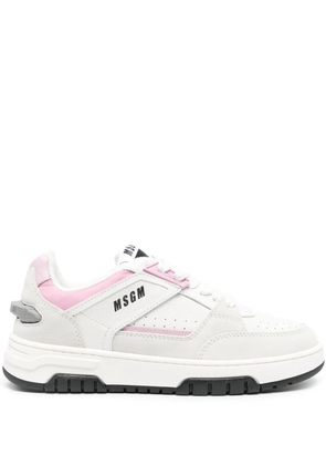 MSGM logo-print leather sneakers - Neutrals