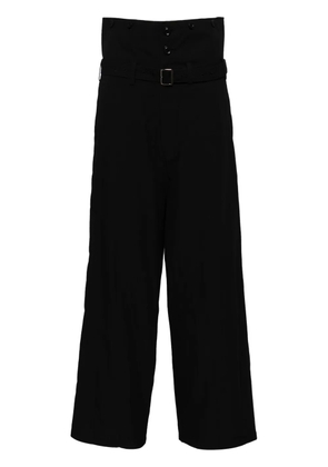 Y's high-waisted cotton trousers - Black
