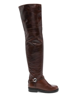 Coperni leather over-the-knee boots - Brown
