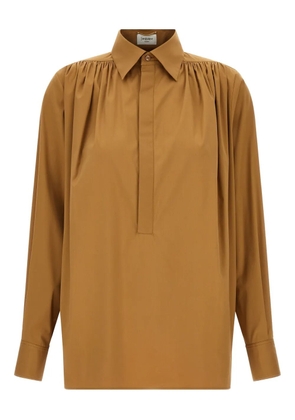 Saint Laurent gathered-detail blouse - Brown