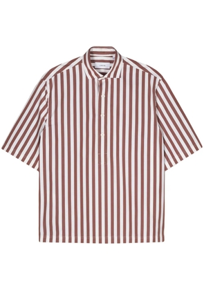 Lardini striped cotton shirt - Brown