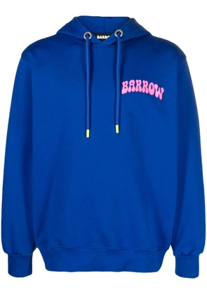 BARROW logo-print cotton hoodie - Blue