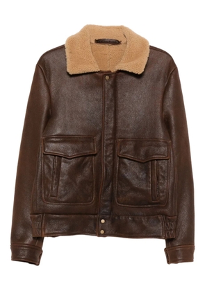 Salvatore Santoro shearling-collar jacket - Brown