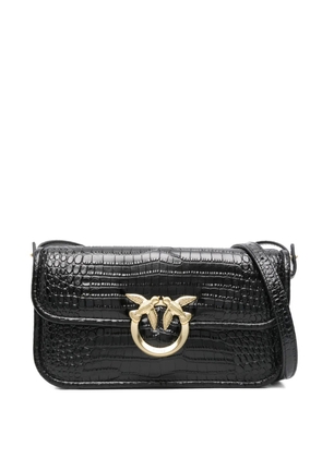 PINKO crocodile-embossed leather cross body bag - Black