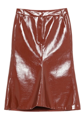 Tibi A-line midi skirt - Brown