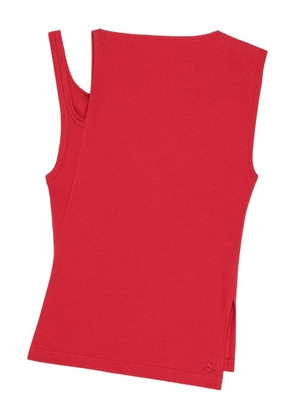 Courrèges asymmetrical-neck vest - Red