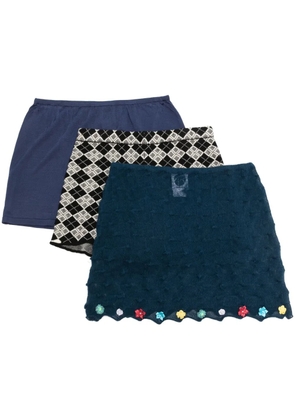 YANYAN KNITS knitted skirt set - Blue
