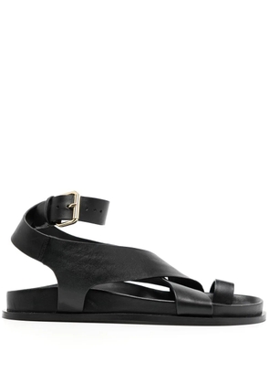 A.EMERY Jalen flat leather sandals - Black