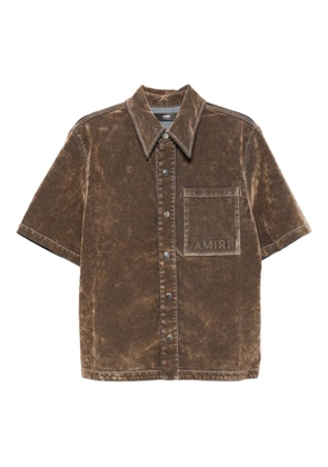 AMIRI velvet patch-pocket shirt - Neutrals