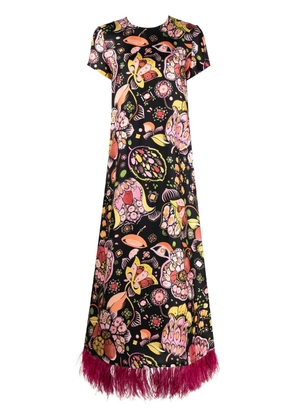La DoubleJ Swing floral-print maxi dress - Black