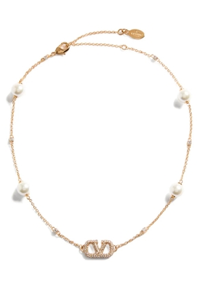 Valentino Garavani VLogo Signature pearl necklace - Gold
