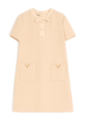Valentino Garavani short dress in curly wool - Neutrals