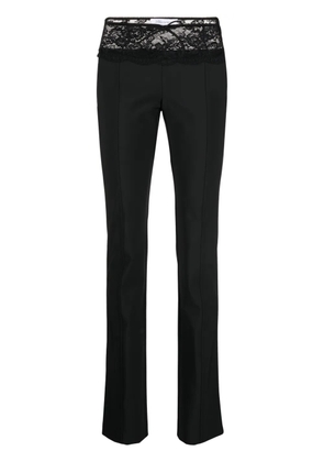 Blumarine lace-detail tapered trousers - Black